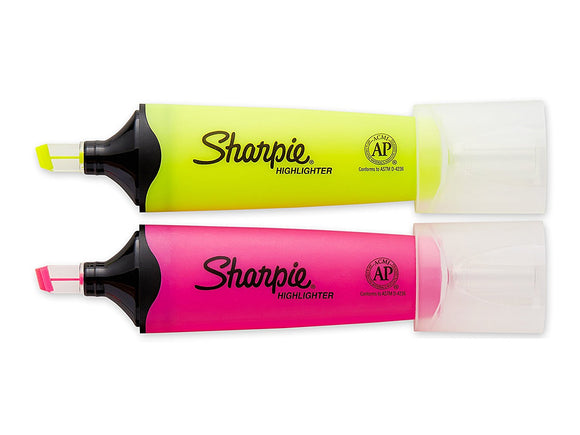 Sharpie Clear View Highlighter Chisel Tip Yellow & Pink PK2