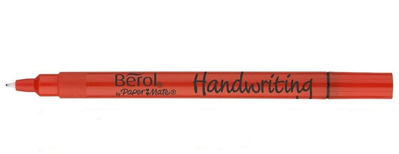 Berol Handwriting Pen Clip Cap Med Nib 0.6mm Light Blue PK2