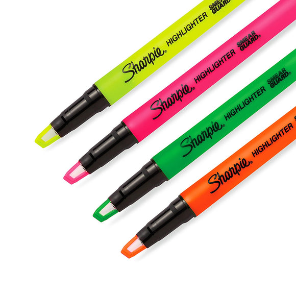 Sharpie Clear View Highlighter Stick Assorted Colours PK4