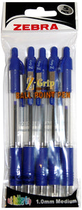 Zebra Pen Z-Grip Retractable Ballpoint Blue PK5