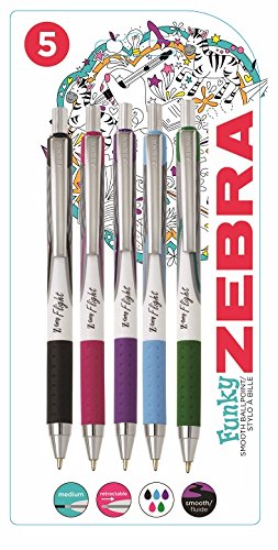 Zebra Z-Grip Flight Ballpoint Pen Assorted Colours PK5