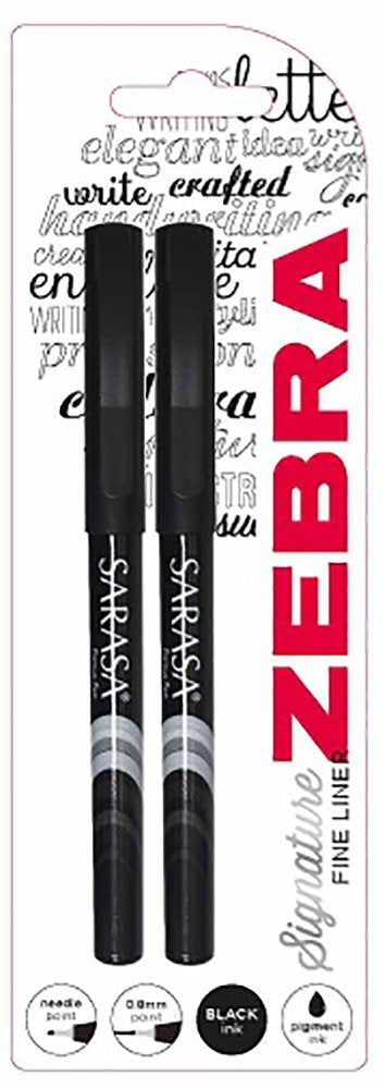 Zebra Sarasa Porous Fineliner Black PK2