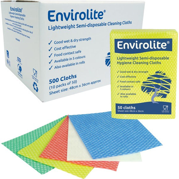 Envirolite Folded Cleaning Cloth Large (48x36cm) White PK50