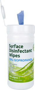 EcoTech Surface Disinfectant Wipes 70% IPA Tub of 200