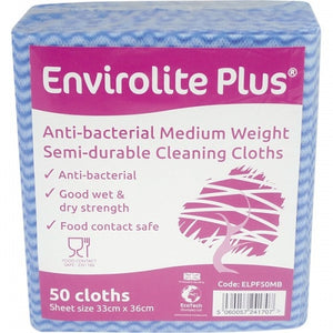 Envirolite Plus Folded Cleaning Cloths (33x36cm) Blue PK50