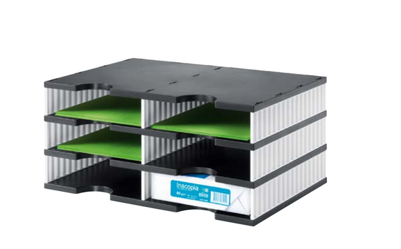 Styrodoc Duo Base Unit  6 Compartments BK Base WH Sides
