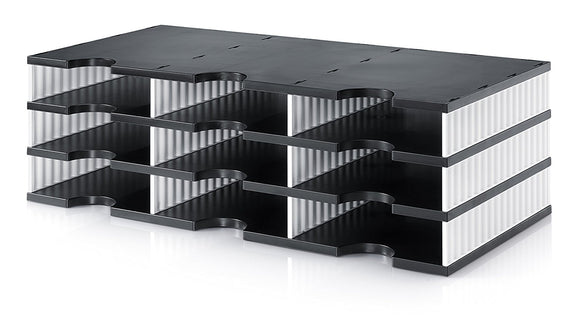 Styrodoc Trio Base Unit  9 Compartments BK Base WH Sides