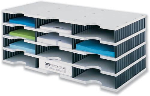 Styrodoc Trio Base Unit  12 Compartments GY Base BK Sides