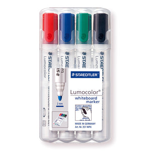 Staedtler Whiteboard Marker Assorted Bullet Tip PK4