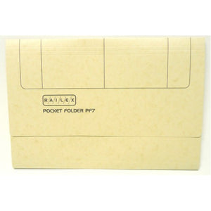 Railex Pocket Folder Foolscap Ivory PK25