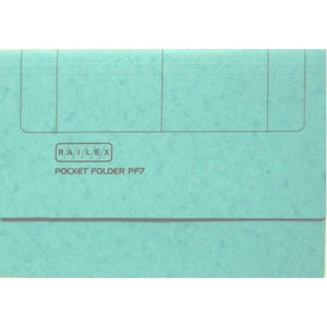 Railex Pocket Folder Foolscap Turquoise PK25