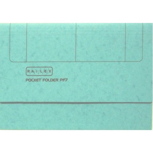 Railex Pocket Folder Foolscap Turquoise PK25