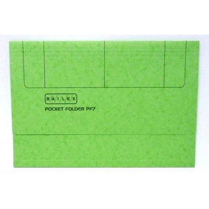 Railex Pocket Folder Foolscap Emerald PK25