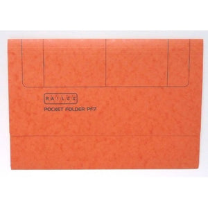 Railex Pocket Folder Foolscap Mandarin PK25