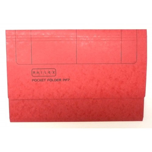 Railex Pocket Folder Foolscap Ruby PK25