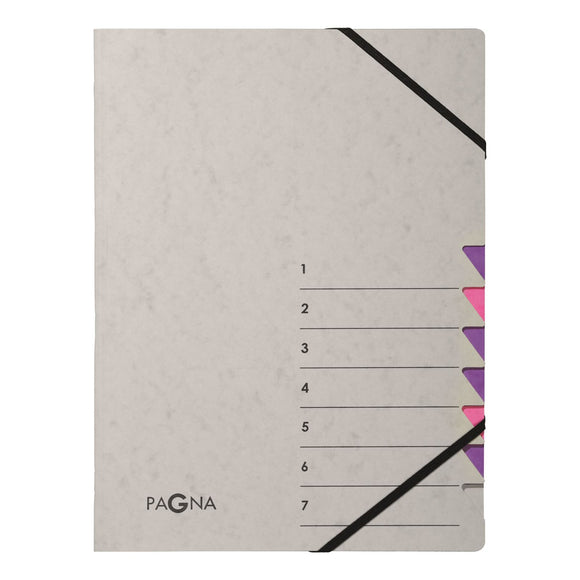 Pagna Pro Deluxe 7 Part File A4 Grey/Pink  PK 5