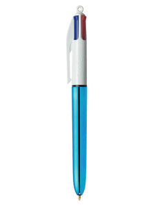 Bic 4 Colour Shine Blue Body 1.0mm Point 0.4mm Line PK12