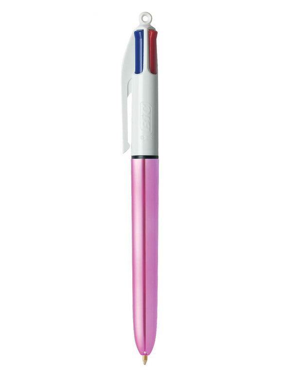 Bic 4 Colour Shine Pink Body 1.0mm Point 0.4mm Line PK12