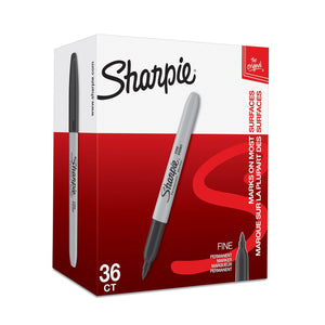 Sharpie Fine Point Permanent Marker Black PK36