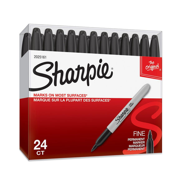 Sharpie Fine Point Permanent Marker Black PK24