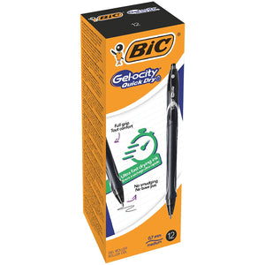 Bic Gel-ocity Quick Dry Ink Rollerball Pen Black PK12