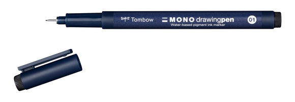 Mono Fineliner Drawing Pen Black 01 (0.24mm) PK12