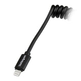 1ft Coiled Black Lightning Cable