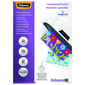 Fellowes Laminating Pouch A4 2x80 micron 5306114 (PK100)