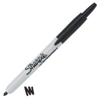 Sharpie Retractable Permanent Marker Fine Tip Black PK12