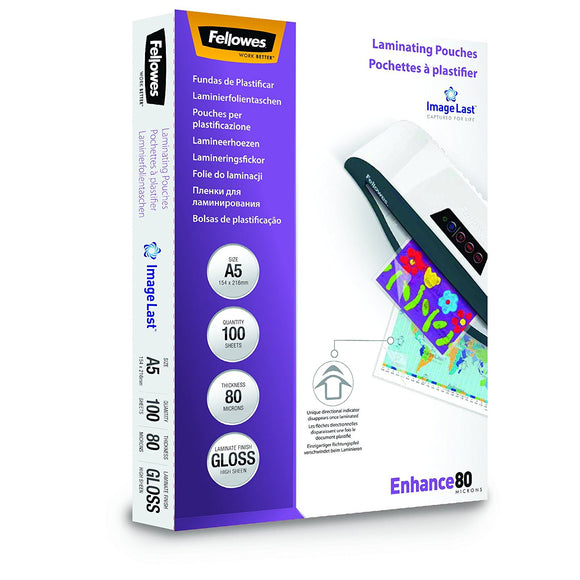 Fellowes Laminating Pouch A5 2x80 micron 5306002 (PK100)