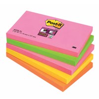 Post-it Super Sticky 76x127mm Neon Rainbow 655-NS (PK5)
