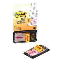Post-it Index Flags 25mm Sign Here 50 Tabs Red 680-9
