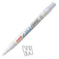 Uni Paint Marker Fine Bullet Tip White PK12