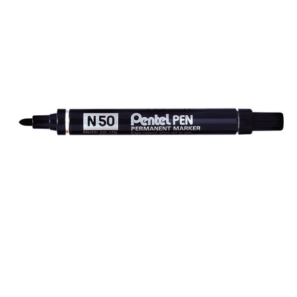 Pentel N50 Permanent Marker Bullet Tip Black PK12