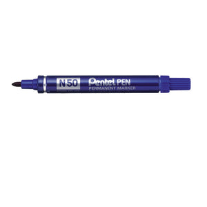 Pentel N50 Permanent Marker Bullet Tip Blue PK12