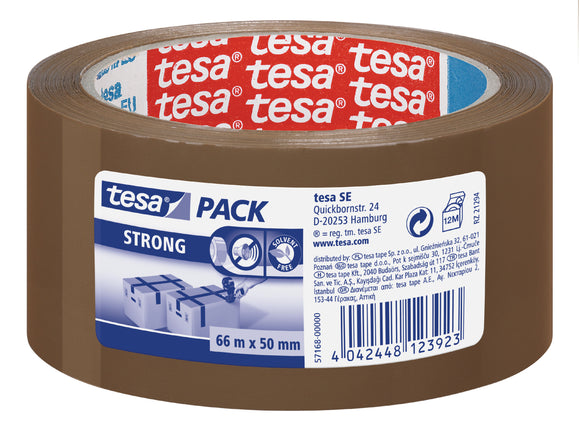 tesa Strong PP Packaging Tape 50mmx66m Brown 57168 PK6
