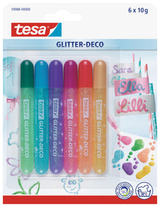 tesa Glitter Pens 6 assorted pastel colours 59988 PK12